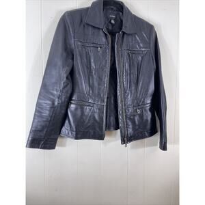 ALFANI Leather Jacket Women’s M Black